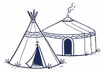 Yourte ou le tipi Yourte ou le tipi